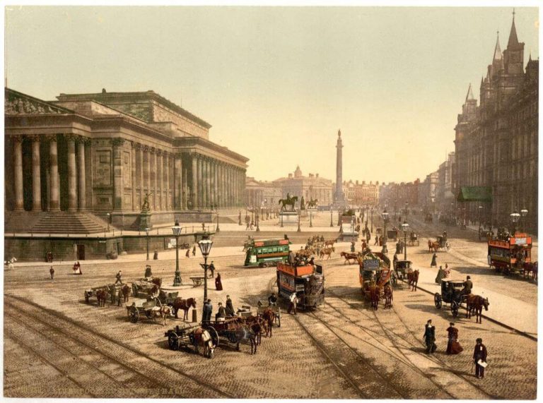 St Georges Hall Liverpool photochrome postcard Detroit Publishing company