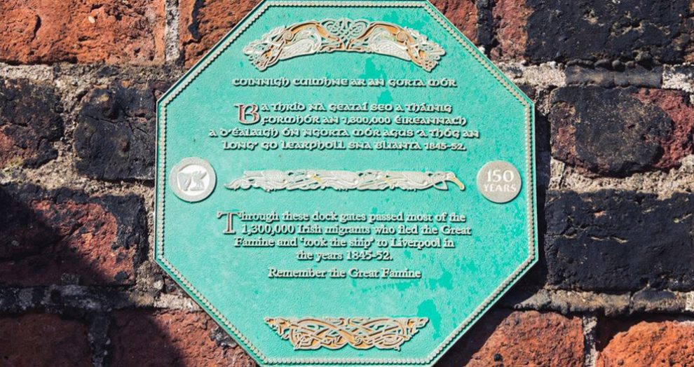 irish famine plaque clarence dock